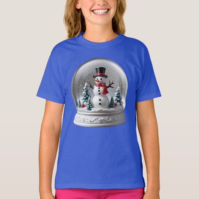 Camiseta Winter Snowman Snowglobe (Anverso)