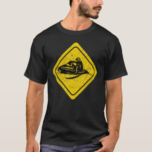 Camiseta Winter Snowmobile Hazardwarning Send It Snow Sled