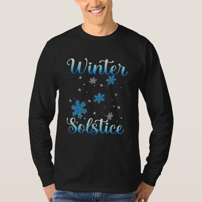 Camiseta Winter Solstice  Blue Snowflake Blessed  Yule Holi (Anverso)