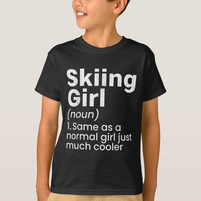 Camiseta Winter Sports Skiing Girls Funny Definition Player (Anverso)