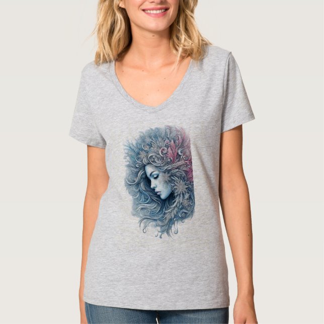 Camiseta Winter Woman Fashion Illustration (Anverso)