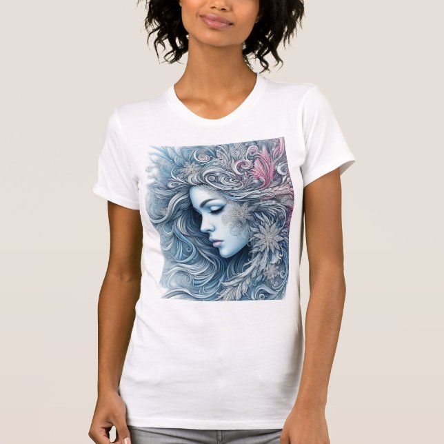 Camiseta Winter Woman Fashion Illustration (Anverso)