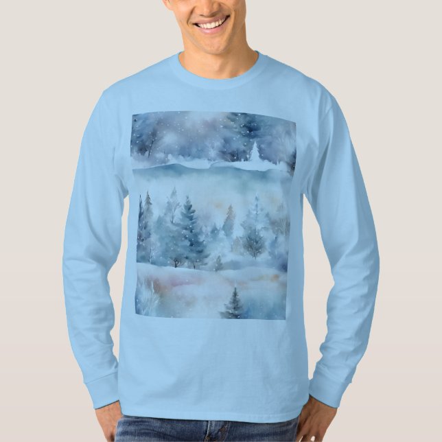 Camiseta Winter Wonderland - Azul claro artístico (Anverso)