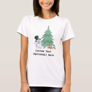 Camiseta Winter Wonderland con Navidades de Snowman y Fox