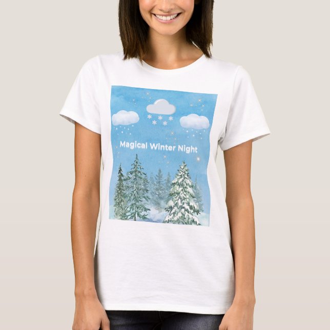 Camiseta "Winter Wonderland: Snow & Stars" (Anverso)