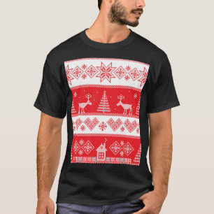 Camiseta Winter Wonderland: Vintage Seamless Design.