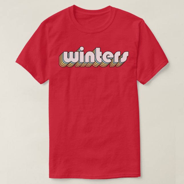 Camiseta Winters Retro Rainbow Typography Style anticuado (Diseño del anverso)