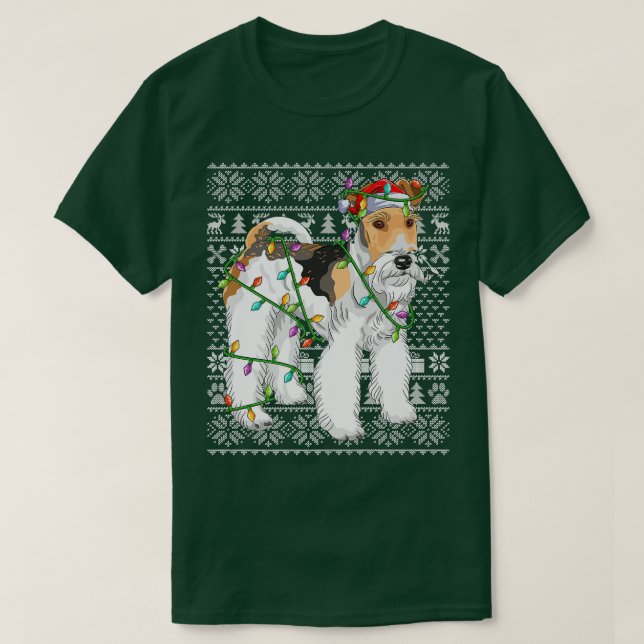 Camiseta Wire De Terrier Lover Santa Ugly Wire De Terrier C (Diseño del anverso)