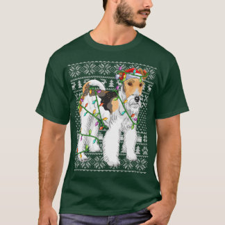 Camiseta Wire De Terrier Lover Santa Ugly Wire De Terrier C