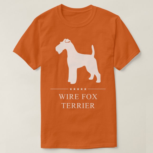 Camiseta Wire Fo Terrier Dog White Silhouette Premium  (Diseño del anverso)