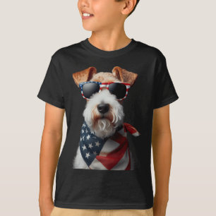 Camiseta Wire Fox Terrier Dog 4 De Julio Independencia Esta