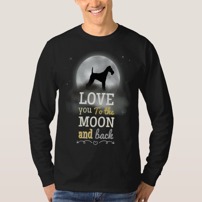 Camiseta Wire Fox Terrier Dog Love To Moon (Anverso)