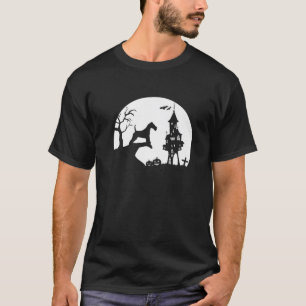 Camiseta Wire Fox Terrier Dog Moon Silhouette Funny Hallowe