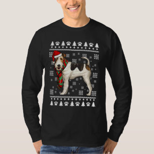Camiseta Wire Fox Terrier Dog Santa Hat Xmas Navidades feos