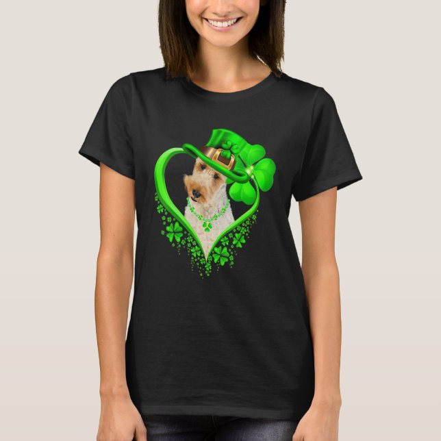Camiseta Wire Fox Terrier Dog St Patricks Day Lover Irish S (Anverso)