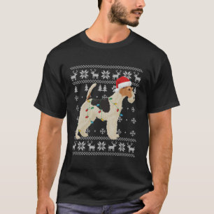 Camiseta Wire Fox Terrier Enciende Santa Hat Dog Xmas Gi
