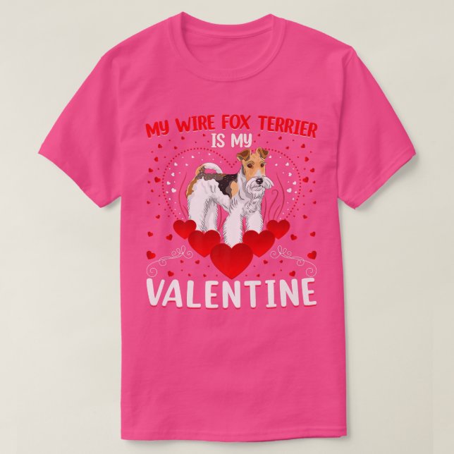Camiseta Wire Fox Terrier Es Mi Valentine Fox Terrier (Diseño del anverso)