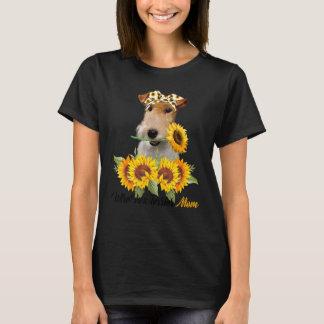 Camiseta Wire Fox Terrier Mom Sunflower Summer Dog Mom