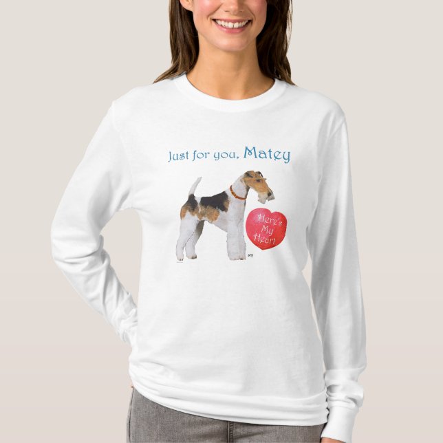 Camiseta Wire Fox Terrier Valentine (Anverso)