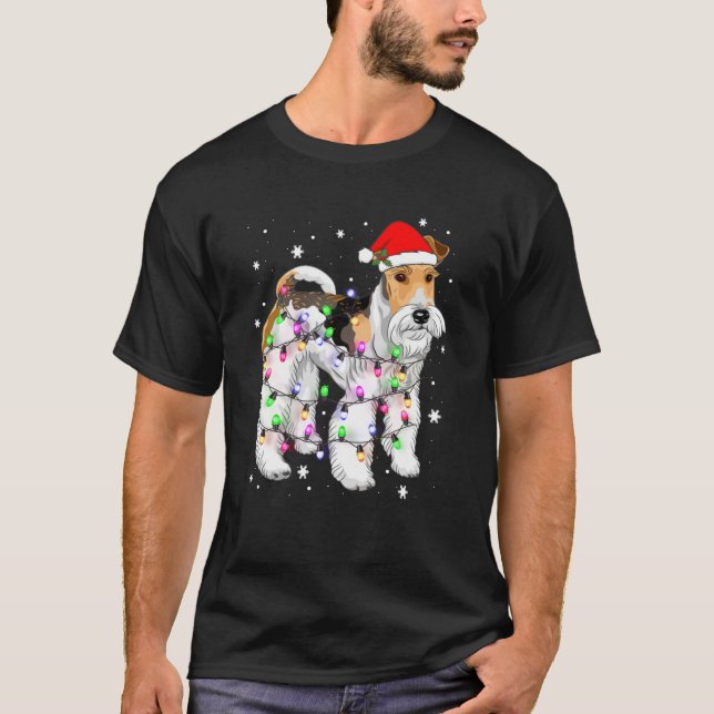 Camiseta Wire Hair Fox Terrier Navidades de Perro Light Xma (Anverso)
