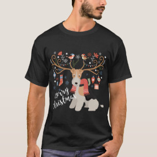 Camiseta Wire Haired Fox Terrier Dog Navidades renos