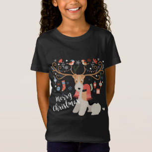 Camiseta Wire Haired Fox Terrier Dog Navidades renos