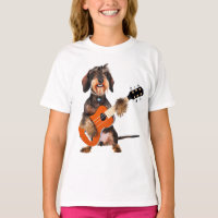 Wirehair Dachshund Tocando Guitarra Acústica