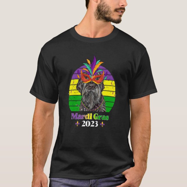 Camiseta Wirehaired Pointing Griffon Party Dog Mardi Gras 2 (Anverso)