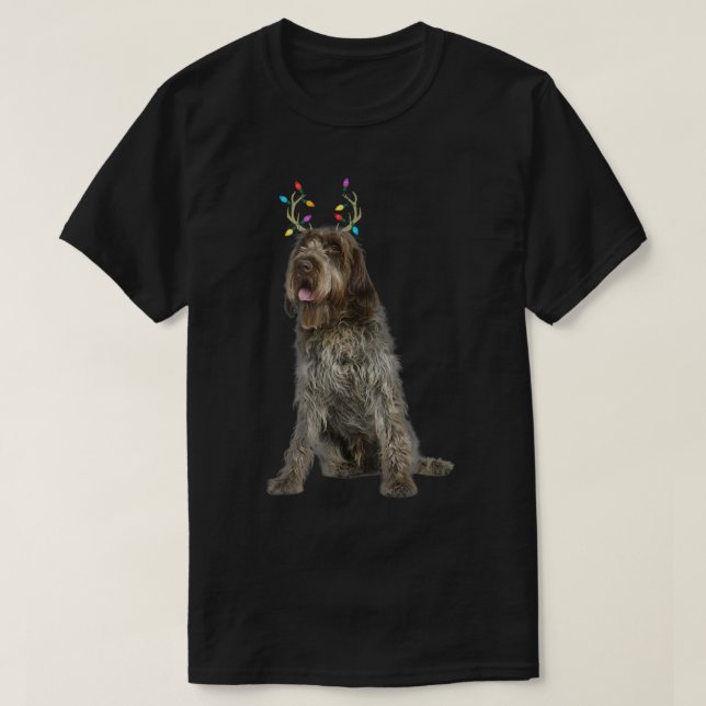 Camiseta Wirehaired Pointing Griffon Reindeer Christmas Dog (Diseño del anverso)