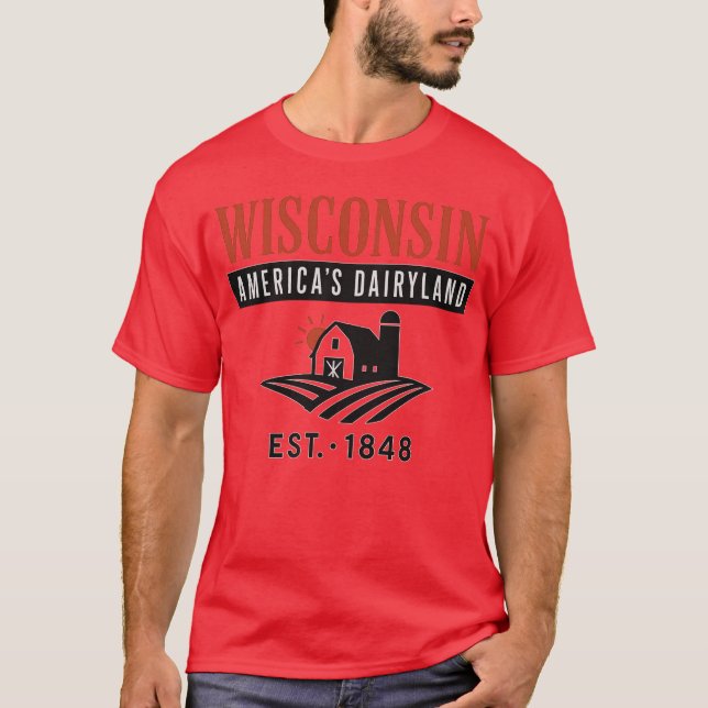 Camiseta Wisconsin America’s Dairyland Vintage Farm (Anverso)