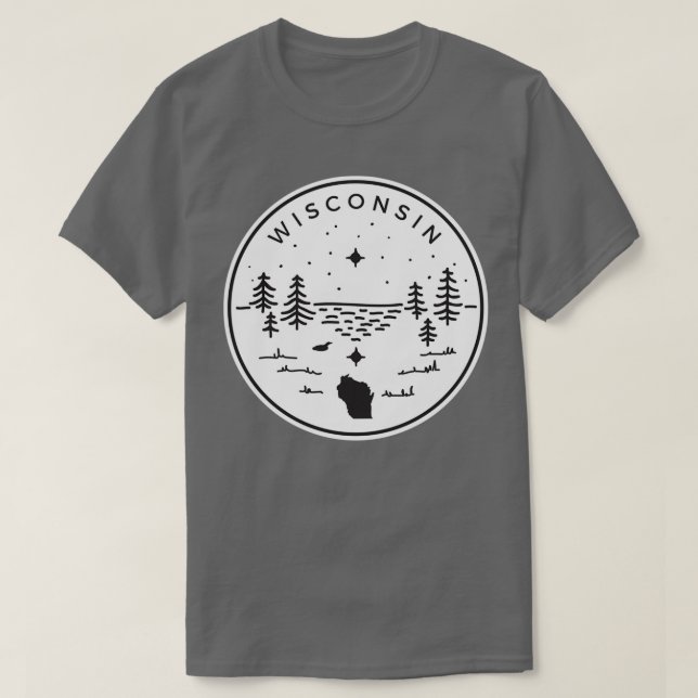 Camiseta Wisconsin Badge Up North Black (Diseño del anverso)