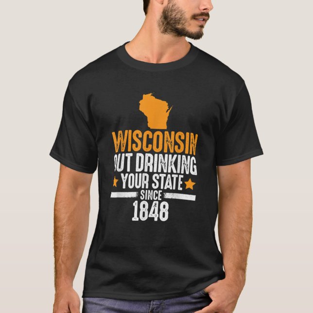 Camiseta Wisconsin Bebe Tu Estado Desde 1848 Divertido (Anverso)