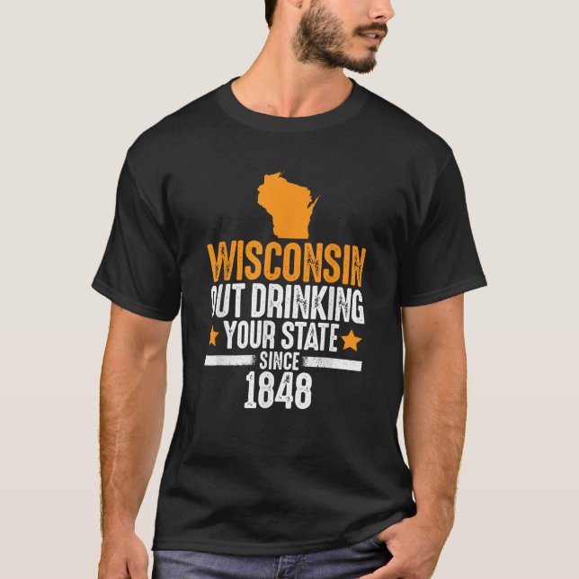 Camiseta Wisconsin Bebe Tu Estado Desde 1848 Divertido (Anverso)