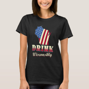 Camiseta Wisconsin Beer Bebe Wisconsinites Alcohólicos