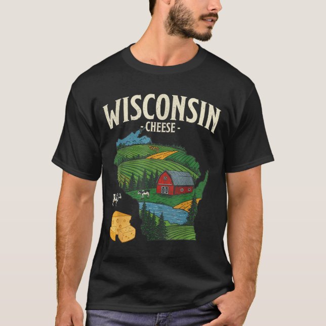 Camiseta Wisconsin Cheese State Pride Farm Dairy Lover Gift (Anverso)