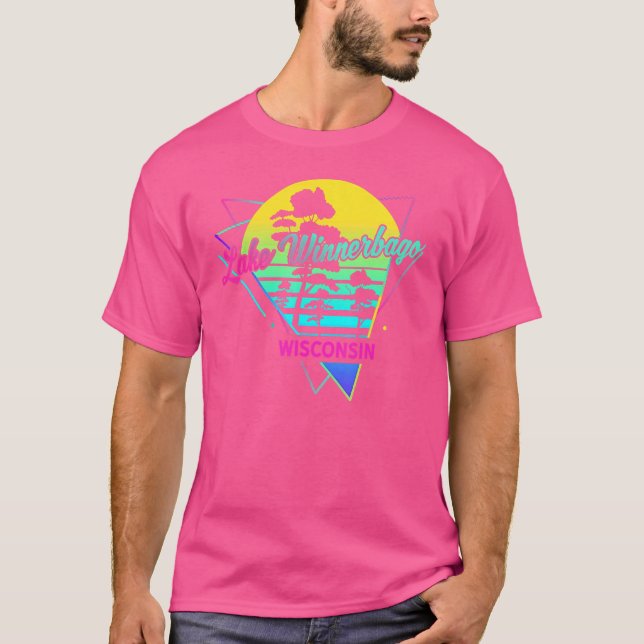 Camiseta Wisconsin EEUU Nostalgic Retro Lake Winnebago (Anverso)