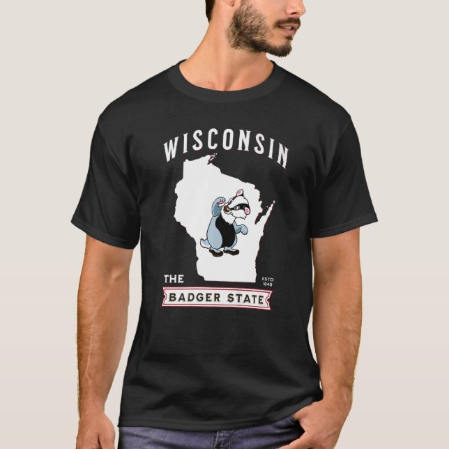 Camiseta Wisconsin El Estado Badger Establecido En 1848 (Anverso)