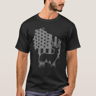 Camiseta Wisconsin Elk Hunting State Map Patriotic