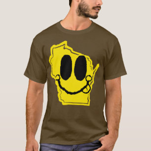 Camiseta Wisconsin Happy Face con la lengua pegada