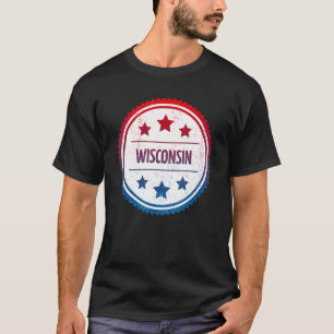 Camiseta Wisconsin - Insignia retro estatal de Guay