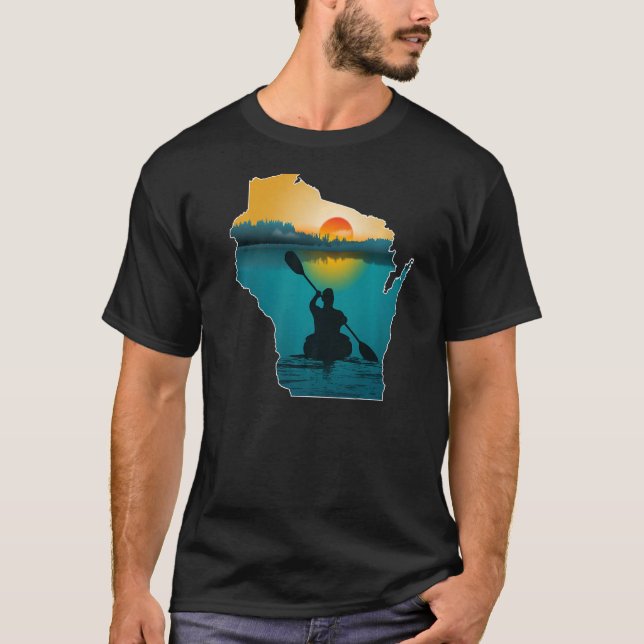 Camiseta Wisconsin Kayaking Sunset (Anverso)