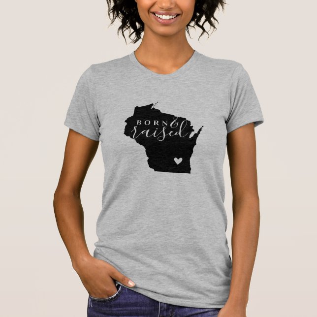 Camiseta Wisconsin nació y creció el té del estado (Anverso)