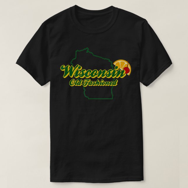 Camiseta Wisconsin Old Fashion Green Bay Green y Gold (Diseño del anverso)