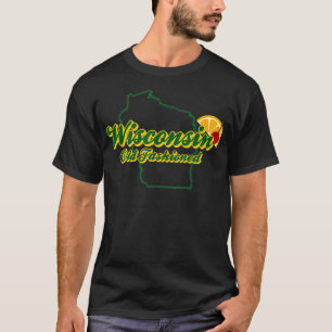 Camiseta Wisconsin Old Fashion Green Bay Green y Gold