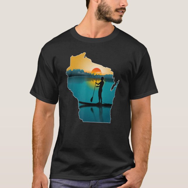 Camiseta Wisconsin Paddleboarding Sunset (Anverso)