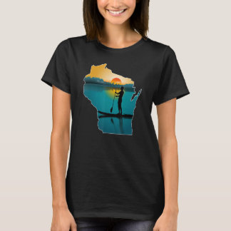 Camiseta Wisconsin Paddleboarding Sunset