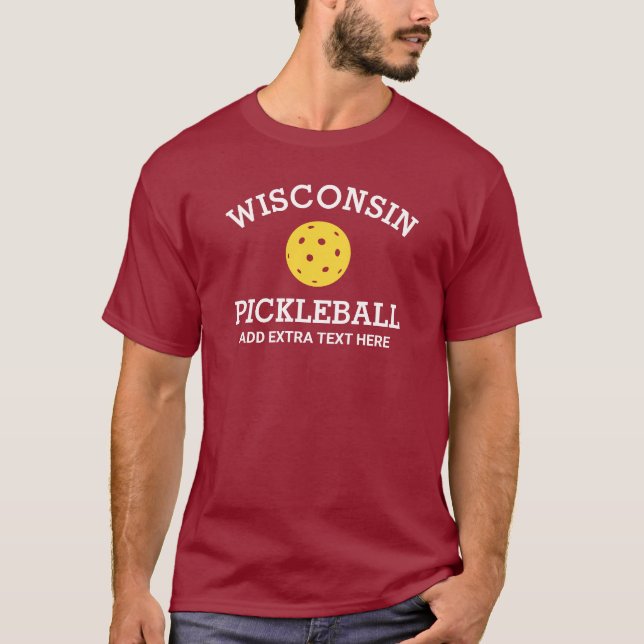 Camiseta Wisconsin Pickleball Add Club, Personalizado de no (Anverso)