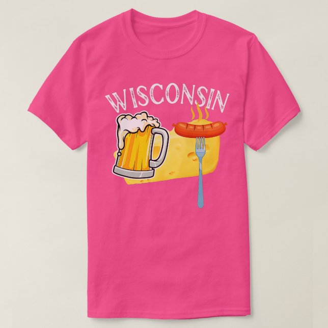 Camiseta Wisconsin State Cheese Beer Brats (Diseño del anverso)