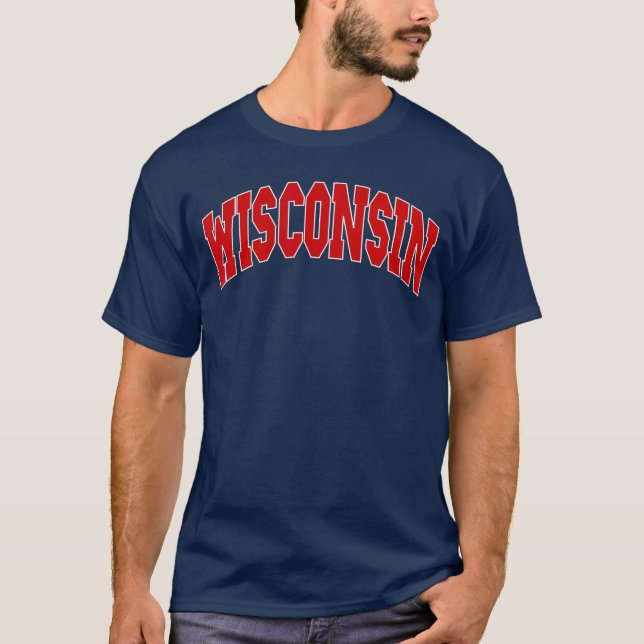 Camiseta Wisconsin Throwback Design Classic (Anverso)