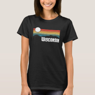 Camiseta Wisconsin Vintage Sunset 80 Retro Summer State US